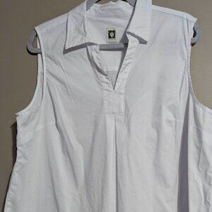 Anne Klein white short sleeve tunic XL